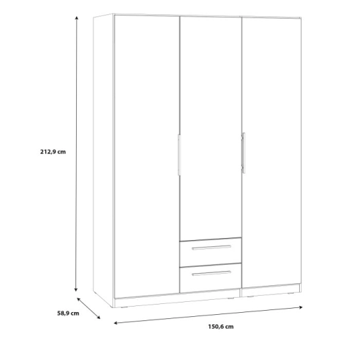 Szafa z lustrem i szufladami 150 cm Dąb Sonoma